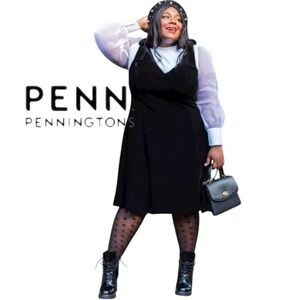 28W Black Sleeveless Dress/Pinafore from Penningtons Career Collection